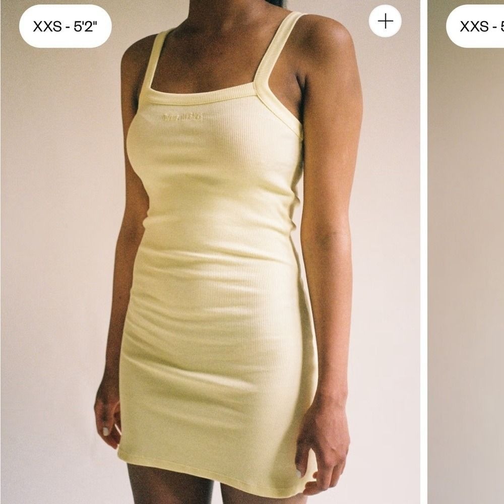 Djerf Avenue DAILY TANK DRESS RIBBED‎ BABY YELLOW